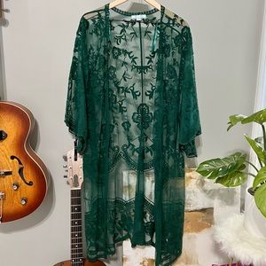 Sz S/M She+Sky Green Duster